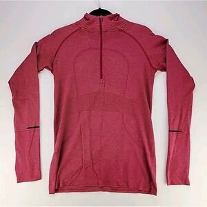 Lululemon Run Swiftly Tech 1/2 Zip Womens 6 Tonka Stripe Heathered Bumble Berry